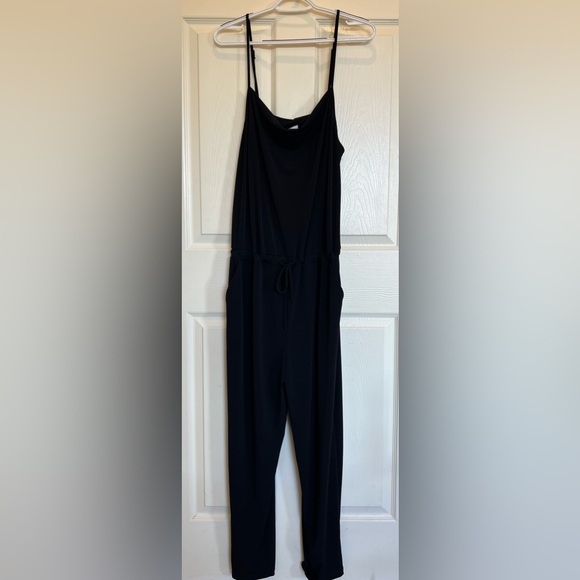 Lanston Pants - Lanston Black Cami Jumpsuit Adjustable Straps Drawstring Waist Minimalist NWT